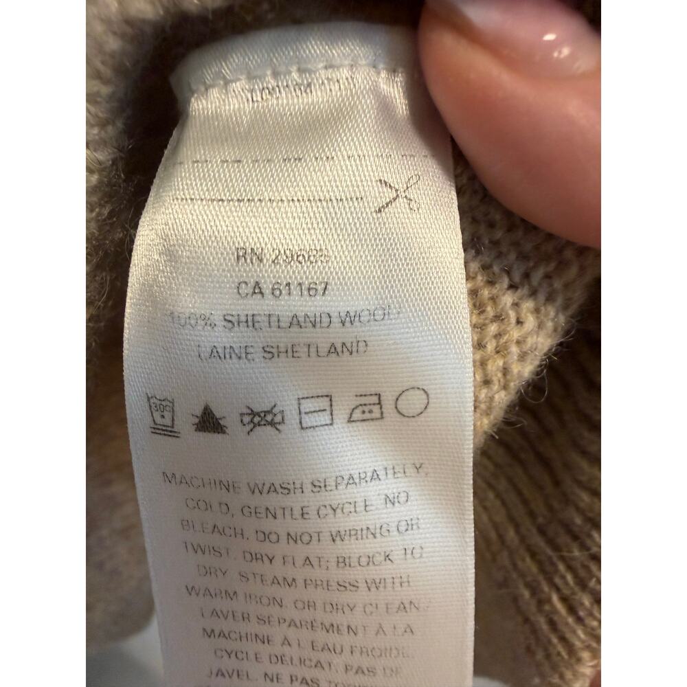 Pendelton Women’s Washable Wool Heritage Crew Tan Beige-S - Picture 4 of 6